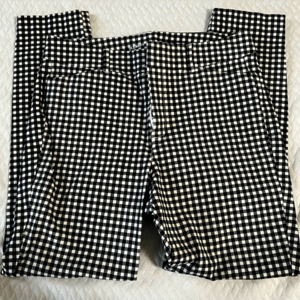 Old Navy High Rise Pixie Pants Gingham Print